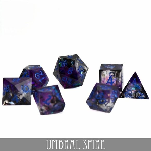 DND Dice Set‎ - Umbral Spire - 7 Handmade Resin Dice - Fantasy RPG Gaming - Picture 4 of 4